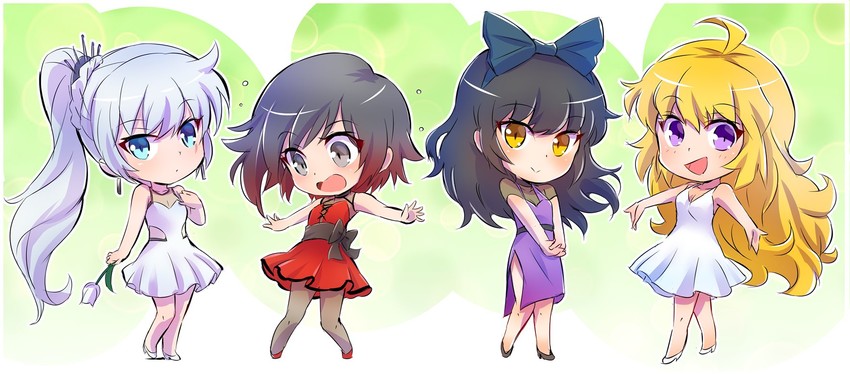 ruby rose, weiss schnee, yang xiao long, and blake belladonna (rwby and 1 more) drawn by iesupa