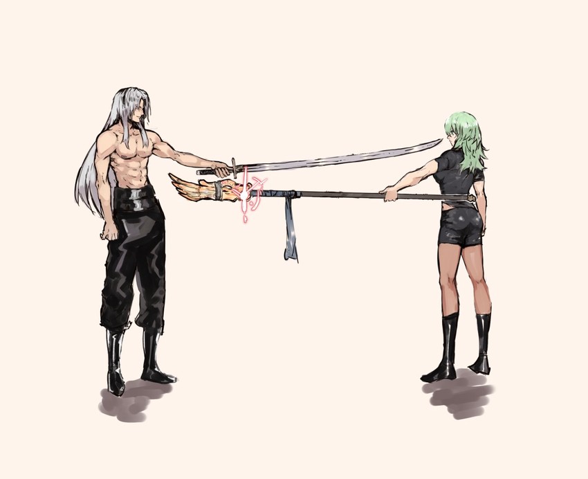female byleth and sephiroth (fire emblem and 4 more) drawn by yourfreakyneighbourh