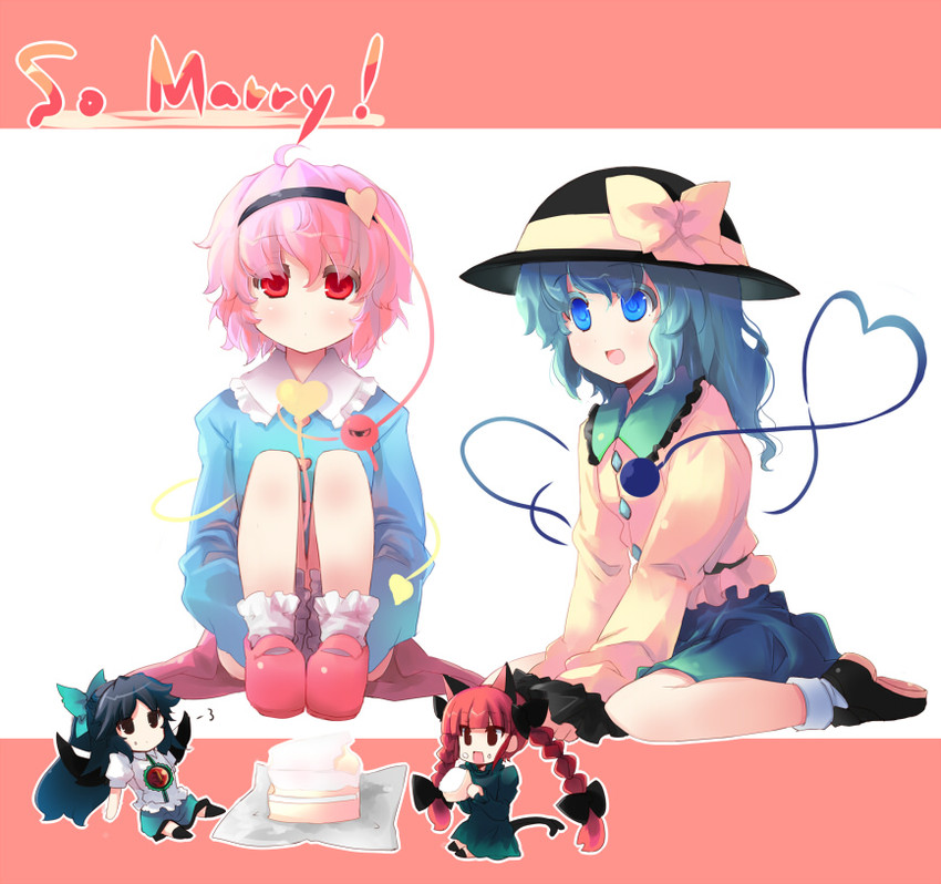 komeiji koishi, komeiji satori, kaenbyou rin, and reiuji utsuho (touhou) drawn by shin_(new)