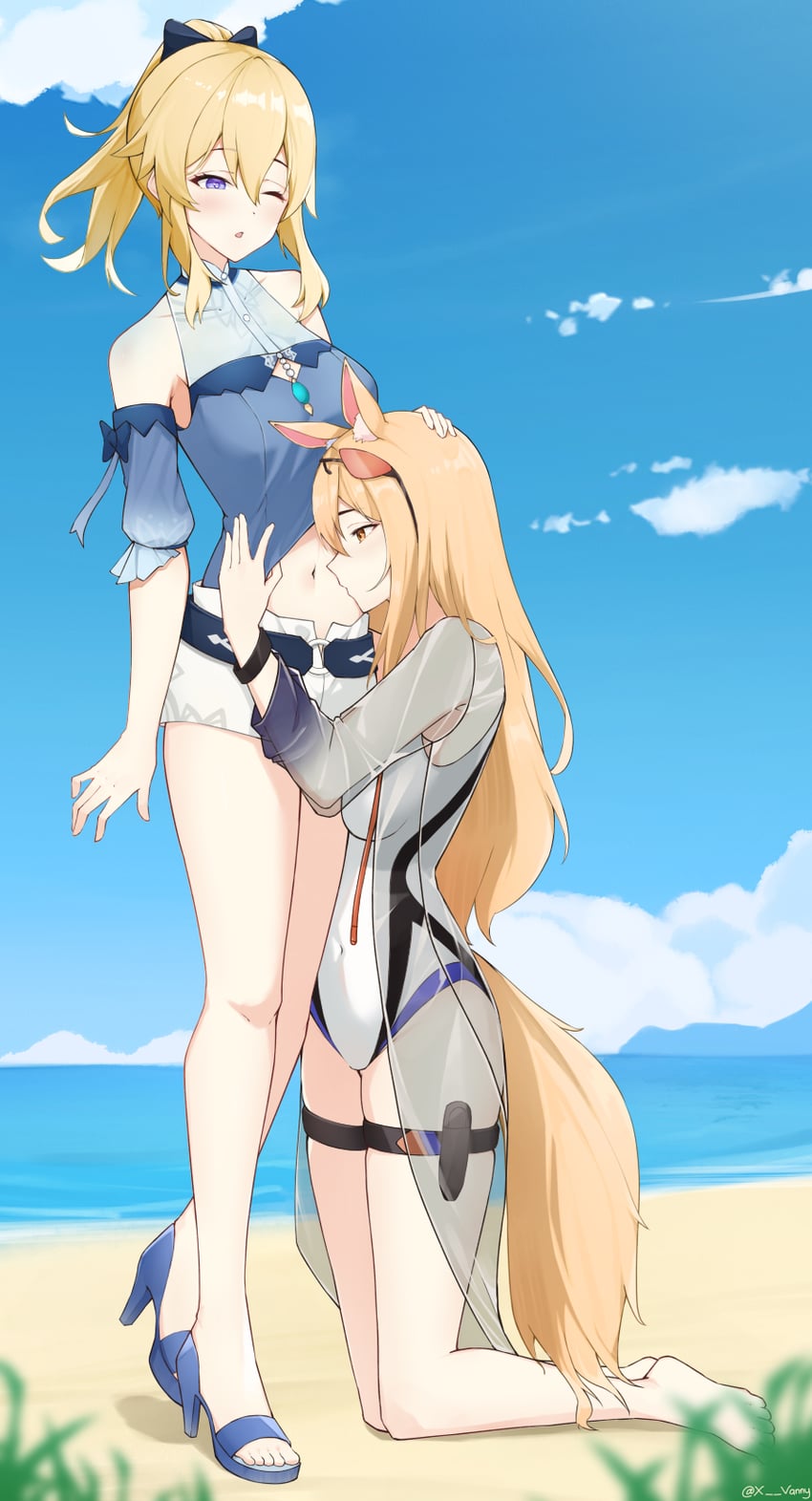 jean and nearl (genshin impact and 1 more) drawn by xsan_vanny
