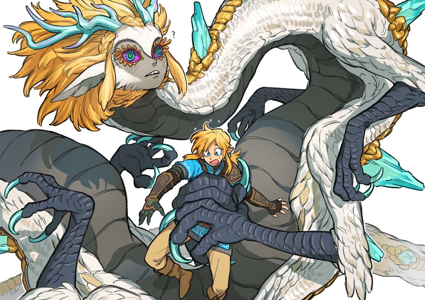 link, princess zelda, and light dragon (the legend of zelda and 1 more) drawn by li_sakura