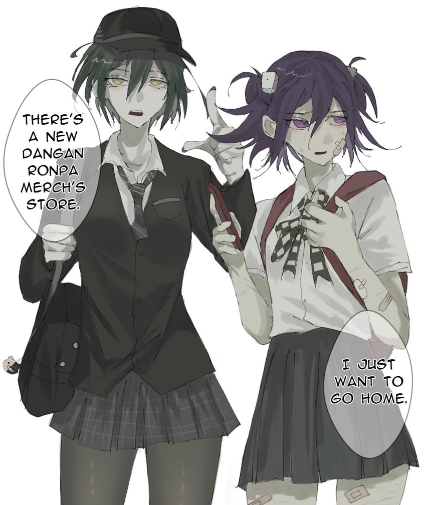 oma kokichi, saihara shuichi, and monokuma (danganronpa and 1 more) drawn by samedosama666