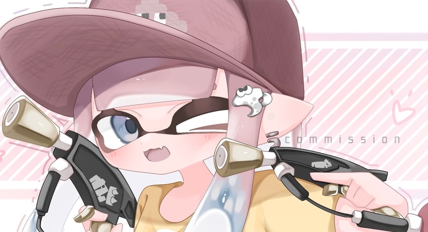 inkling player character and inkling girl (splatoon and 1 more) drawn by ryme_spla