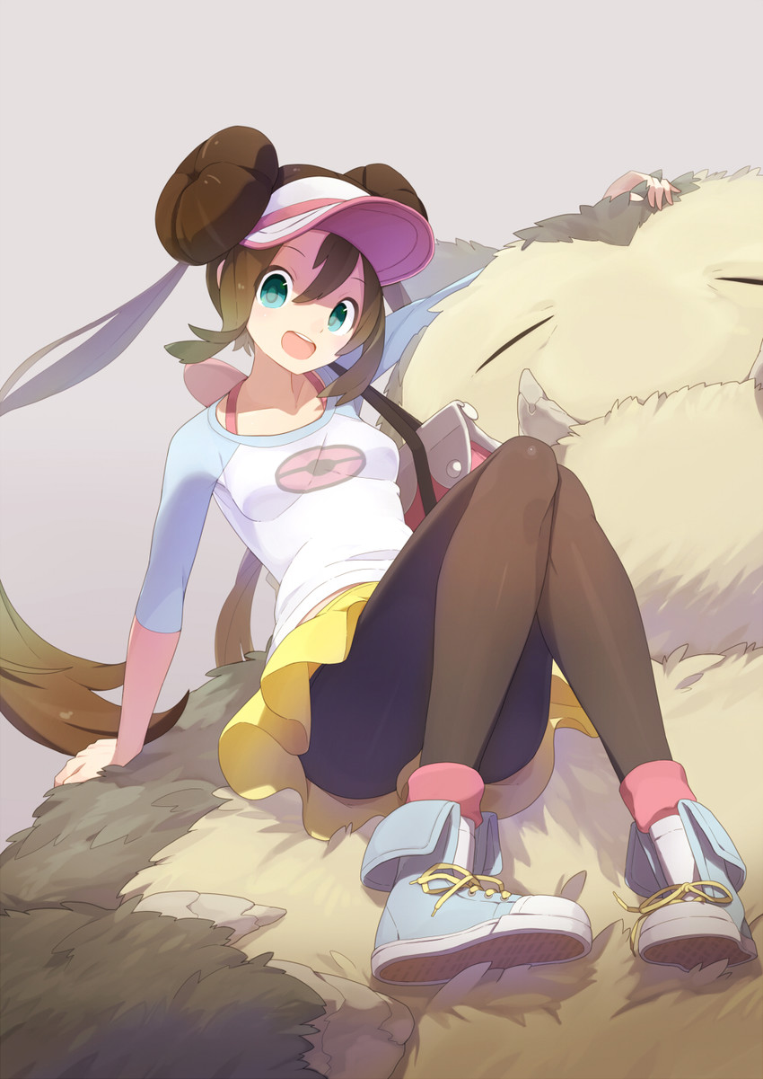 rosa and snorlax (pokemon and 1 more) drawn by tomioka_jirou