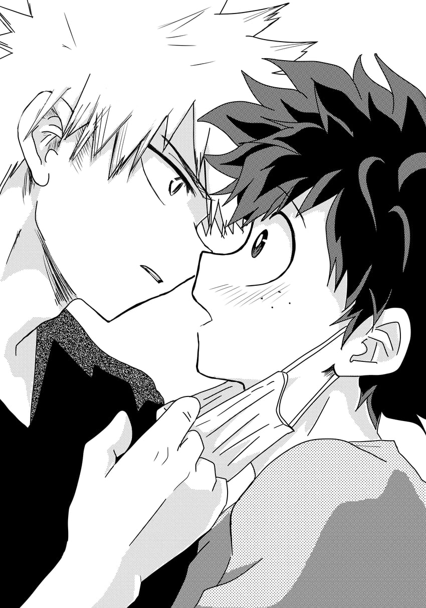 midoriya izuku and bakugou katsuki (boku no hero academia) drawn by no_control