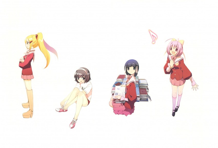 nakagawa kanon, takahara ayumi, shiomiya shiori, and aoyama mio (kami nomi zo shiru sekai) drawn by wakaki_tamiki
