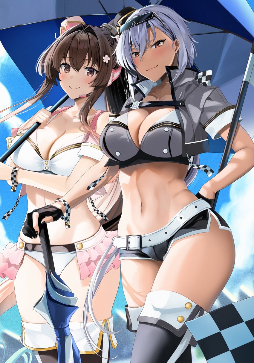 yamato, musashi, and musashi kai ni (kantai collection) drawn by yunamaro