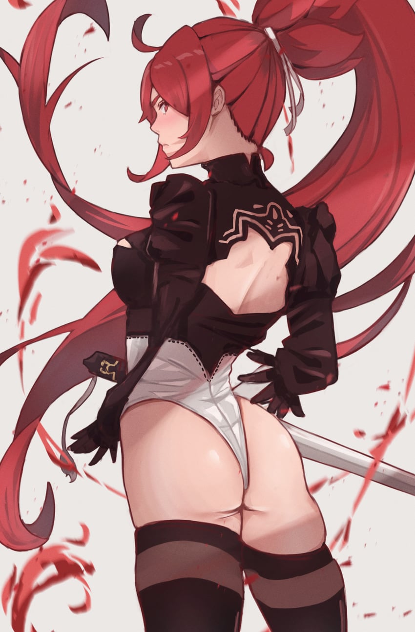 2b and baiken (guilty gear and 3 more) drawn by shinoki_yui
