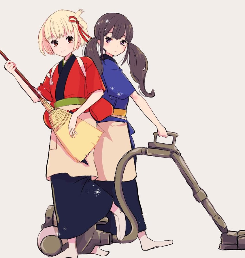 nishikigi chisato and inoue takina (lycoris recoil) drawn by komabato_ink