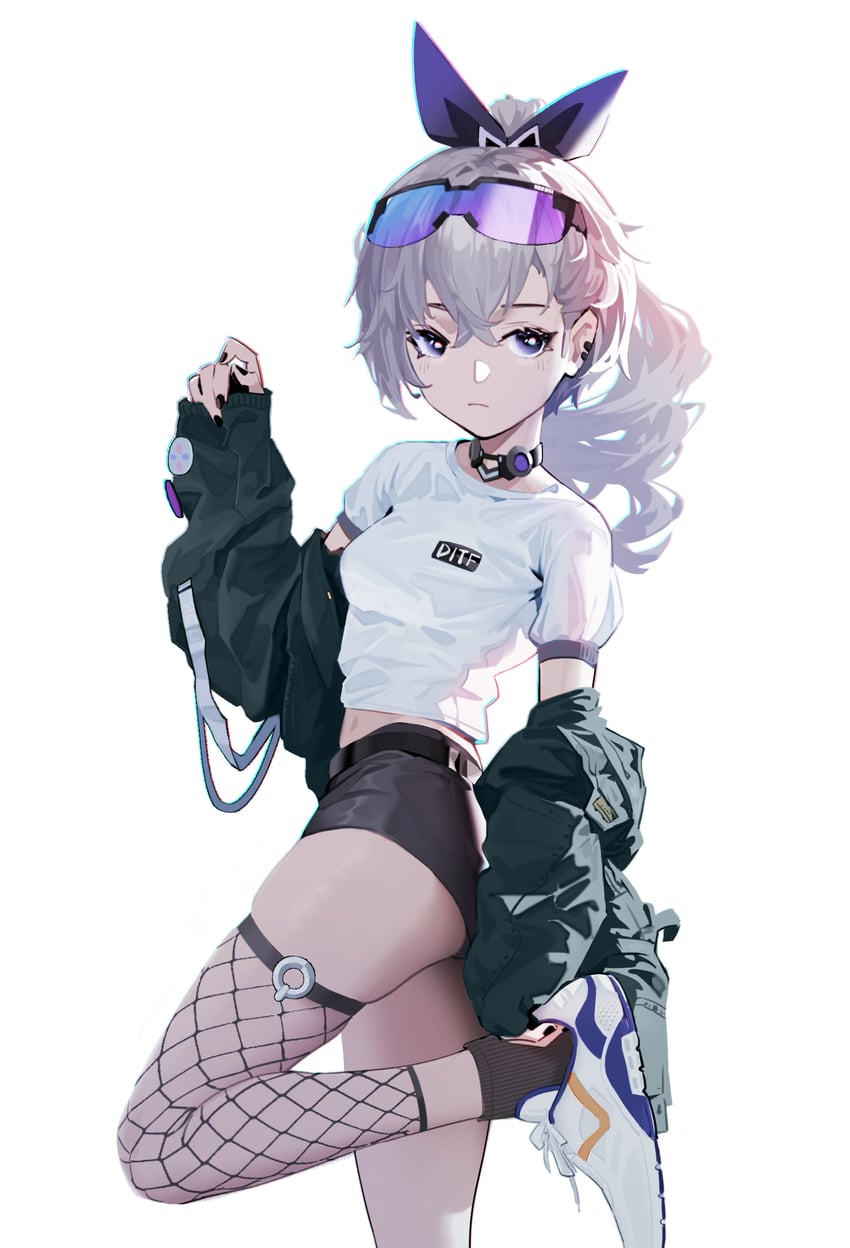 silver wolf (honkai and 1 more) drawn by heli_toki