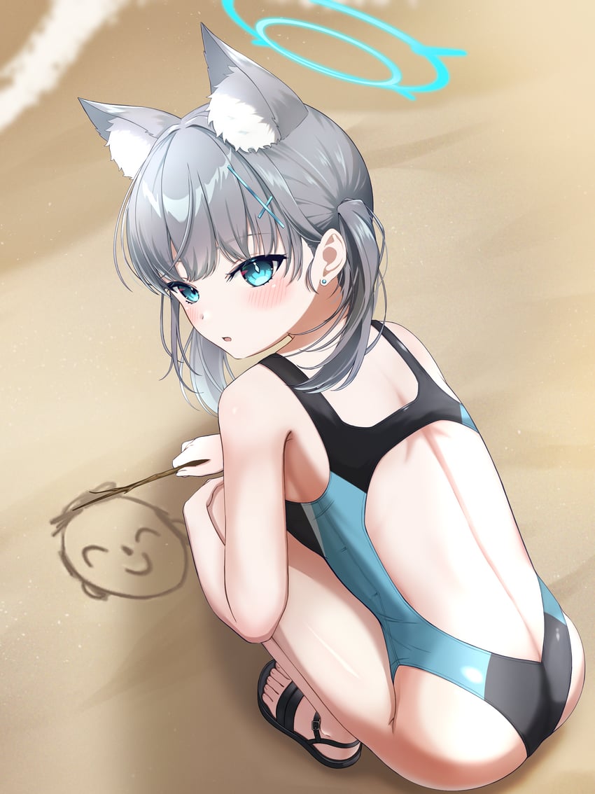 sensei, doodle sensei, and shiroko (blue archive) drawn by panda_90321