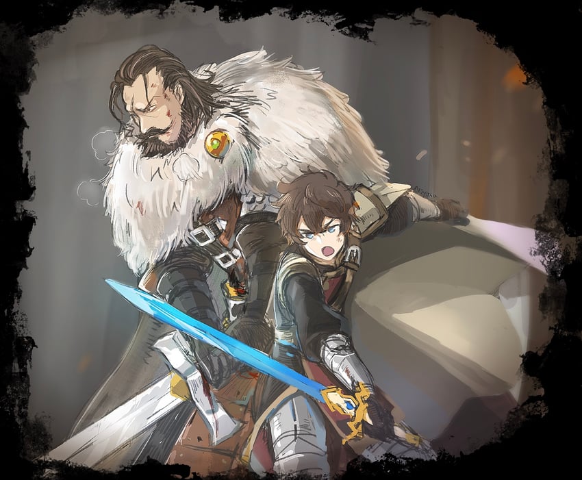 serenoa wolffort and symon wolffort (triangle strategy) drawn by niyasu