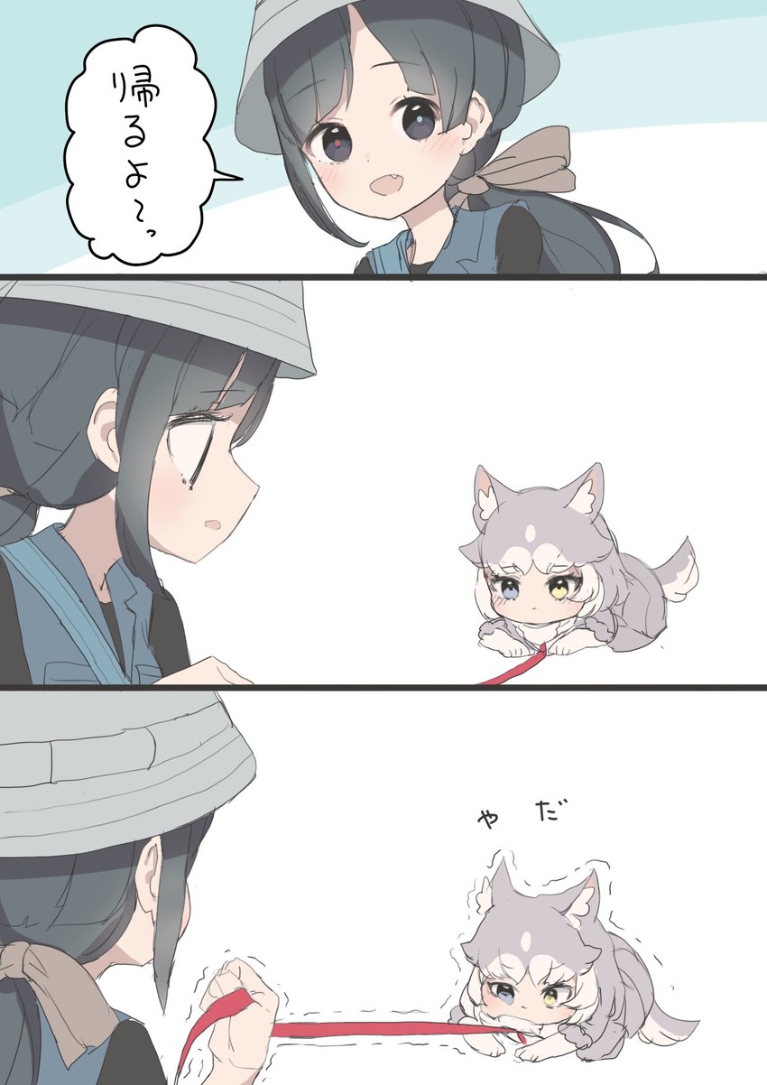 dog and tomoe (kemono friends and 2 more) drawn by mochorinpun