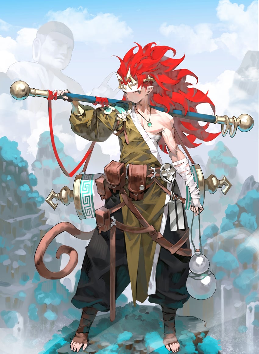 sun wukong and buddha (journey to the west) drawn by arowana2111