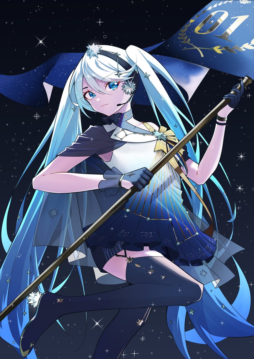 hatsune miku and polaris miku (vocaloid) drawn by ji-rex