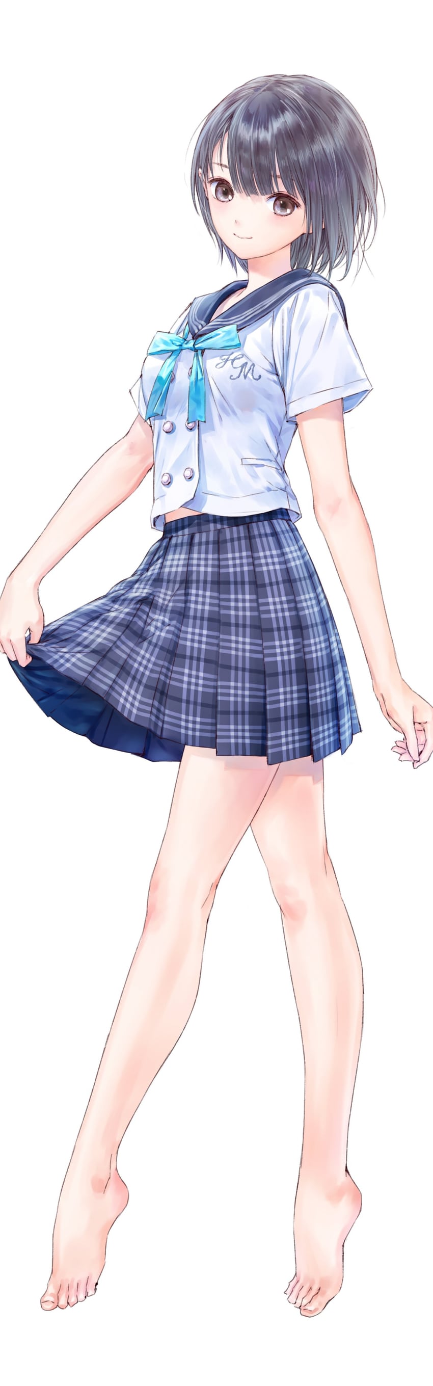 shirai hinako (blue reflection and 1 more) drawn by kishida_mel
