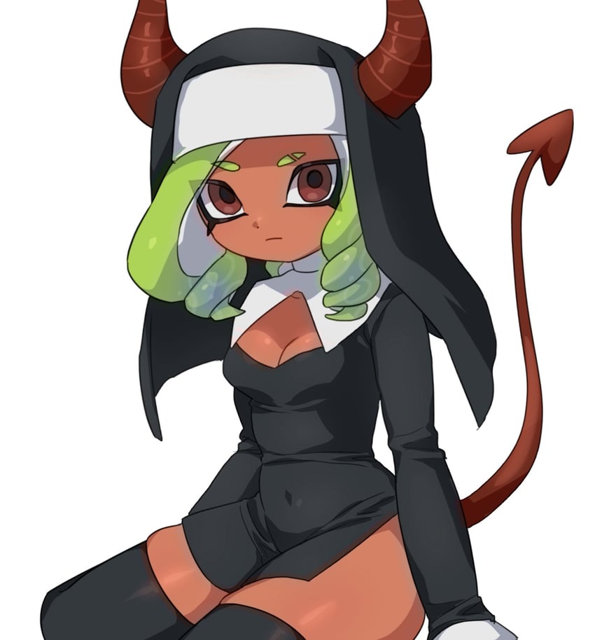 octoling player character and octoling girl (splatoon) drawn by ikki_(gsl_9708)