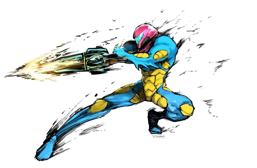 samus aran (metroid and 1 more) drawn by yourfreakyneighbourh