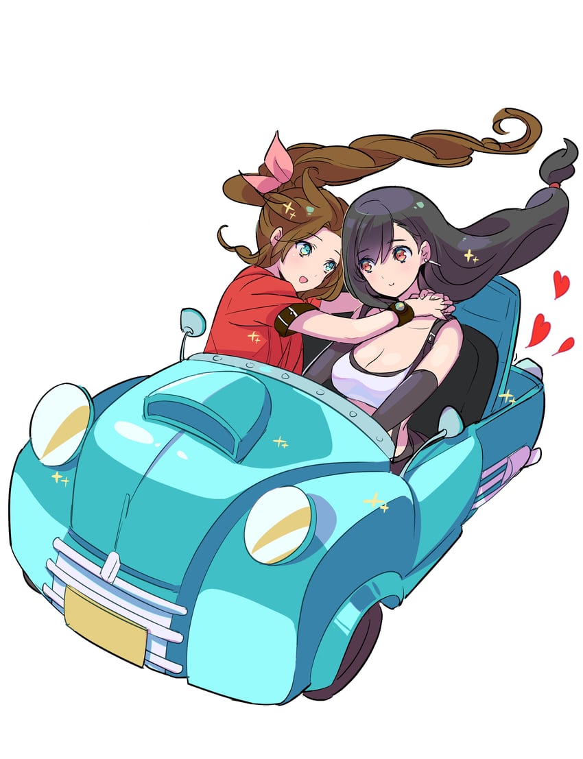 tifa lockhart and aerith gainsborough (final fantasy and 2 more) drawn by shoji_sakura