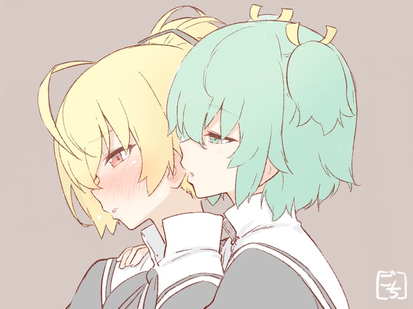 ando tazusa and yoshimura thi mai (assault lily) drawn by gochisousama_(tanin050)