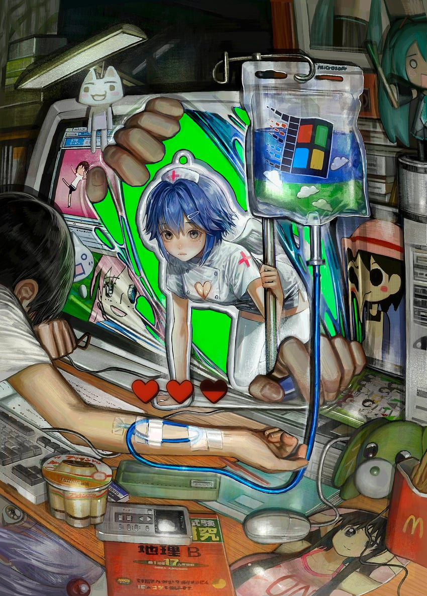 hatsune miku, akiyama mio, oribe yasuna, hoshino ruri, hachune miku, and 2 more (original and 12 more) drawn by ikuta41