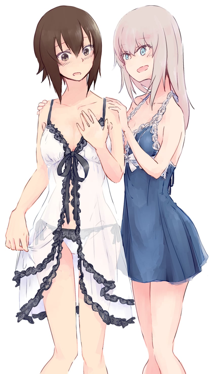 nishizumi maho and itsumi erika (girls und panzer) drawn by caedeimo