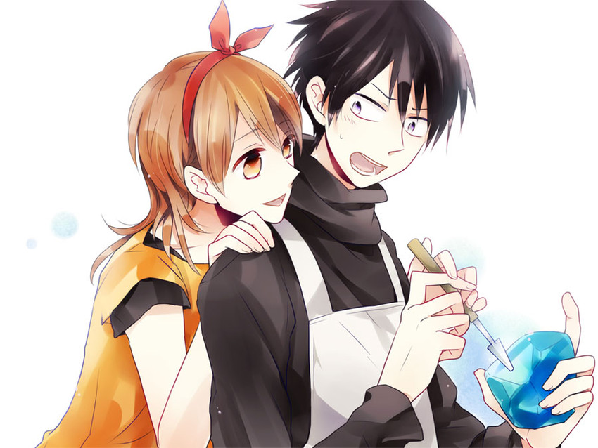 kanzaki shiori and suga koutarou (kirisame ga furu mori) drawn by natsumi_(ragtime)