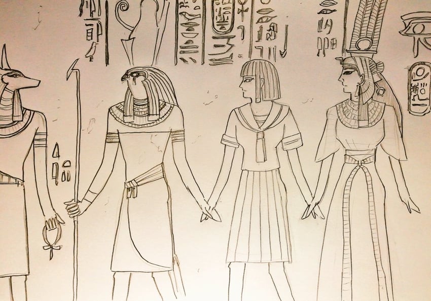 anubis and horus (original and 1 more) drawn by wudai28