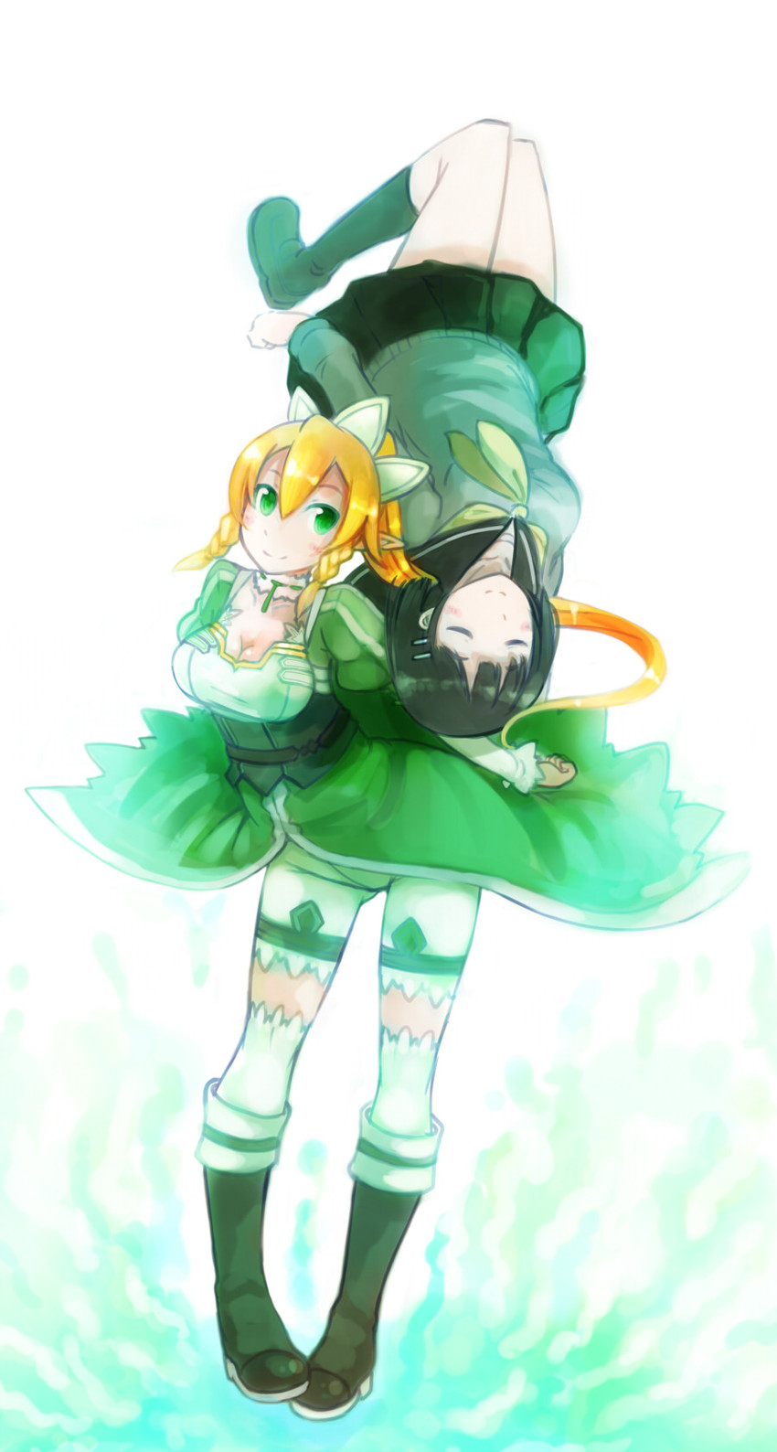 kirigaya suguha and leafa (sword art online) drawn by atsu_mono