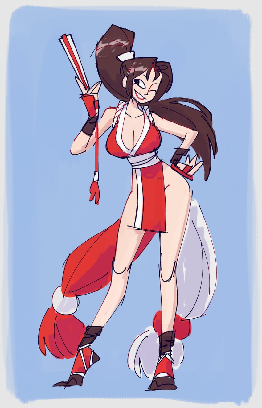 shiranui mai (the king of fighters and 1 more) drawn by artsywak