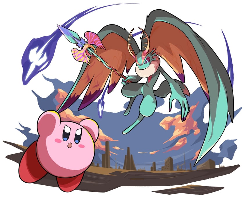 kirby and fecto elfilis (kirby and 1 more) drawn by poyo_party