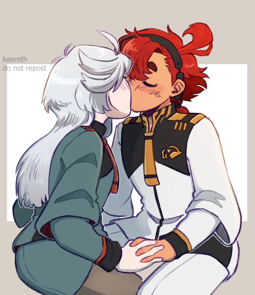 suletta mercury and miorine rembran (gundam and 1 more) drawn by kaereth