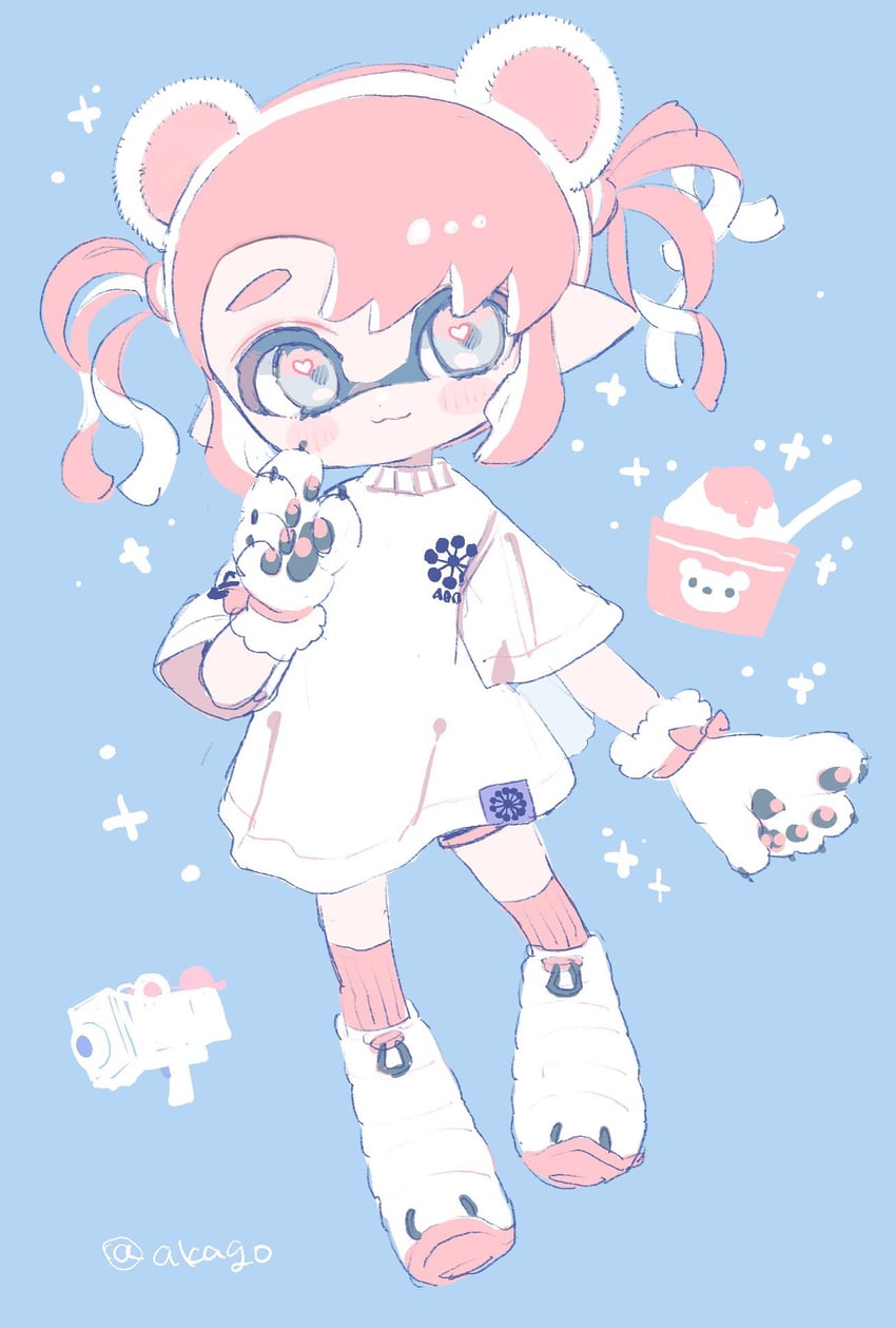 inkling player character and inkling girl (splatoon) drawn by amezawa_koma