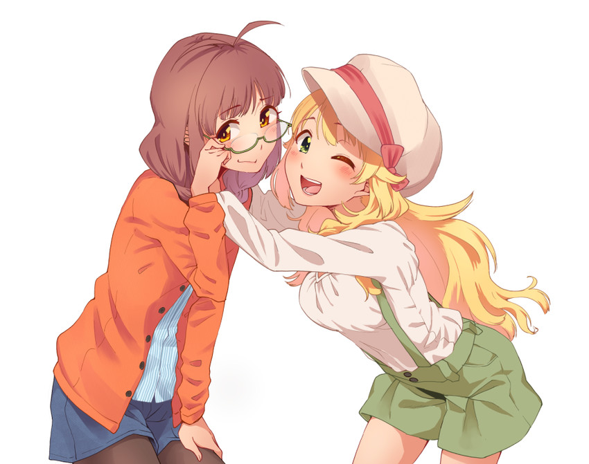 hoshii miki and akizuki ritsuko (idolmaster) drawn by hakkaku_shikimi