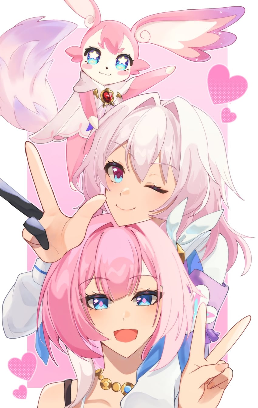 march 7th, cyrene, and mem (honkai and 1 more) drawn by e_e332