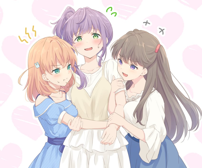 hinoshita kaho, fujishima megumi, and otomune kozue (love live! and 1 more) drawn by hanazora_satsuki
