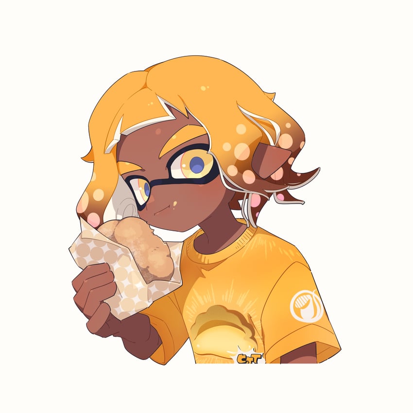 inkling player character and inkling boy (splatoon and 1 more) drawn by surume01417