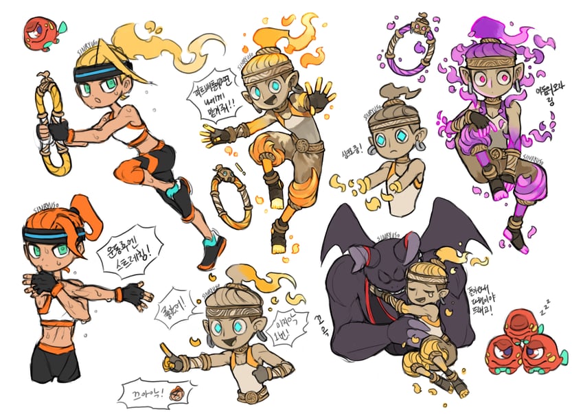 ring fit trainee, ring, dragaux, and hoplin (ring fit adventure) drawn by sinryuso