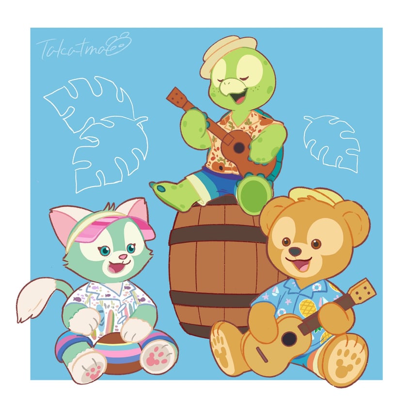 duffy the disney bear, gelatoni, and olu mel (duffy and friends) drawn by duffy and takatmaorange