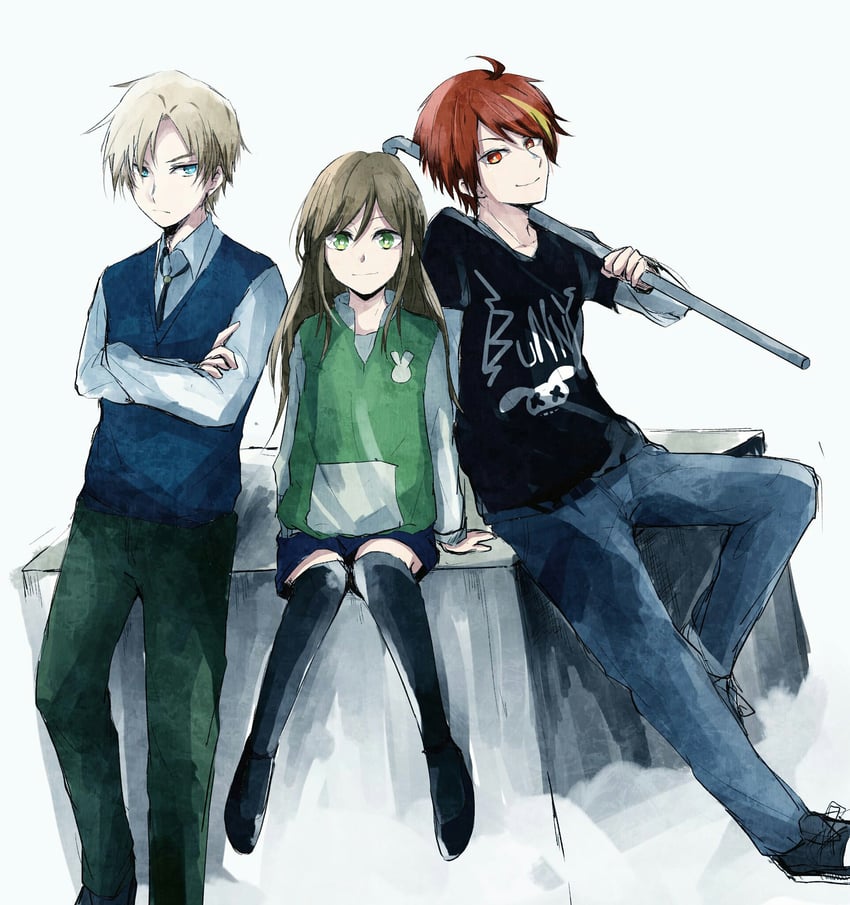 nogi shuichi, amatsuka yui, and charlotte (asadoke no majo) drawn by noaaa723
