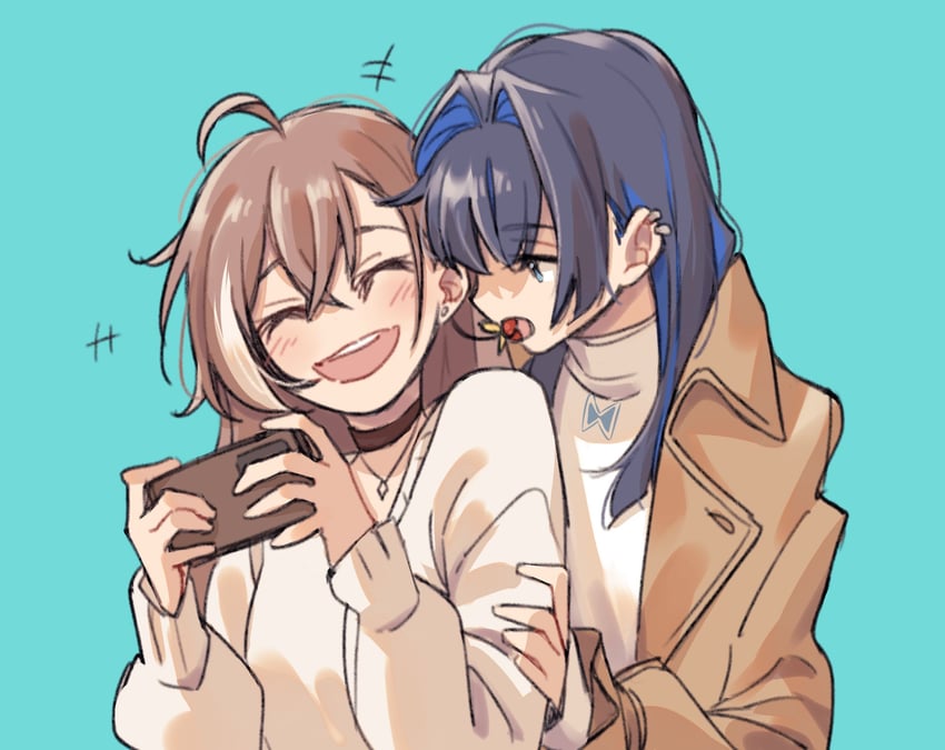 ouro kronii and nanashi mumei (hololive and 1 more) drawn by anco_(platanity)