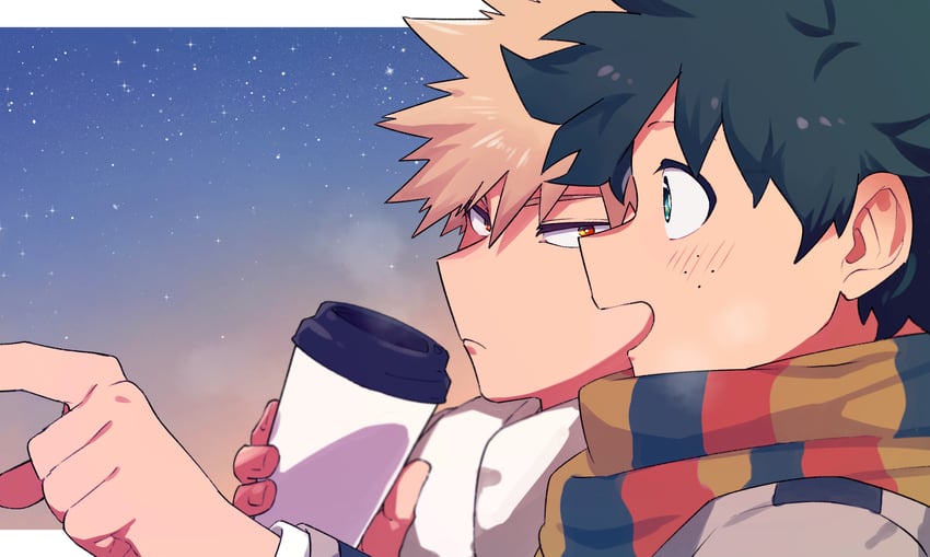 midoriya izuku and bakugou katsuki (boku no hero academia) drawn by yazaki_(yazakc)