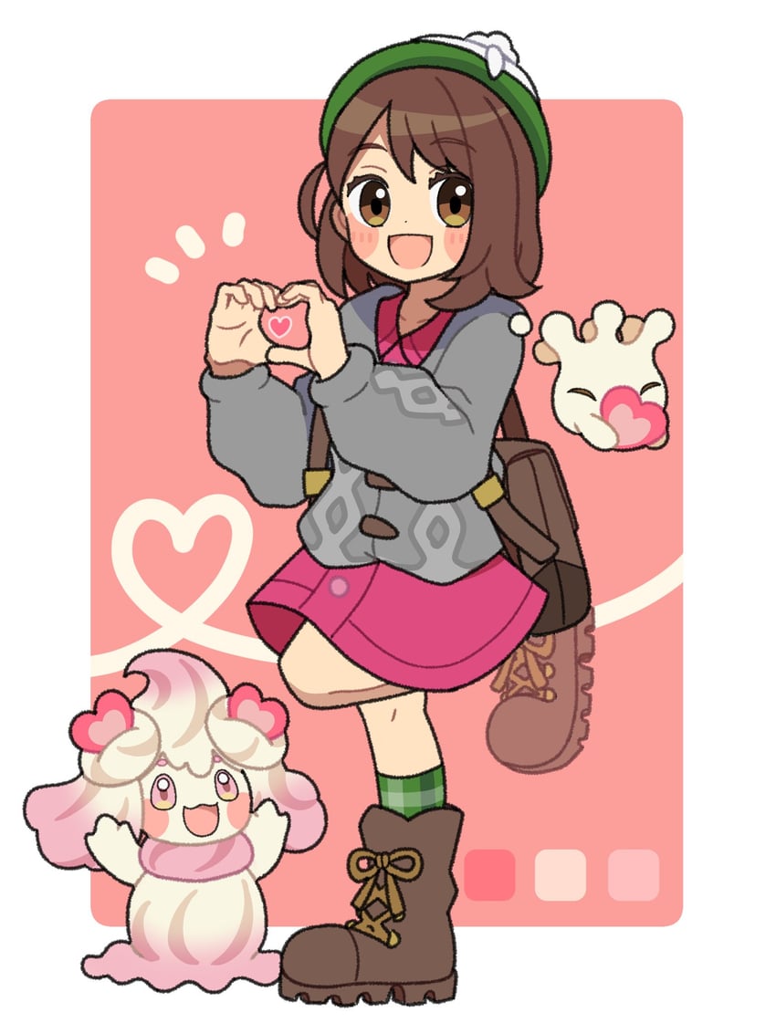 gloria, alcremie, and milcery (pokemon and 1 more) drawn by kokashiho