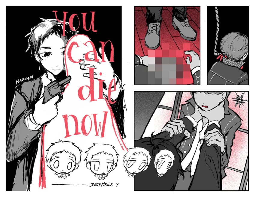 narukami yu and adachi tooru (persona and 1 more) drawn by naroym_(naro)