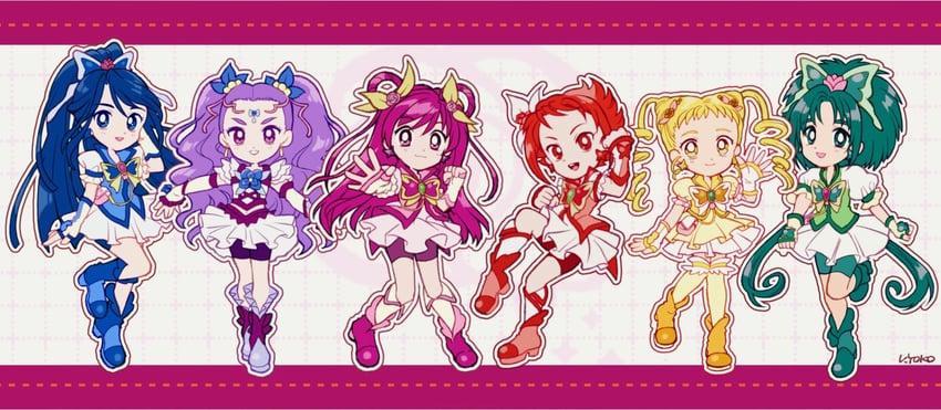 yumehara nozomi, minazuki karen, cure dream, kasugano urara, akimoto komachi, and 7 more (precure and 2 more) drawn by uwded_207