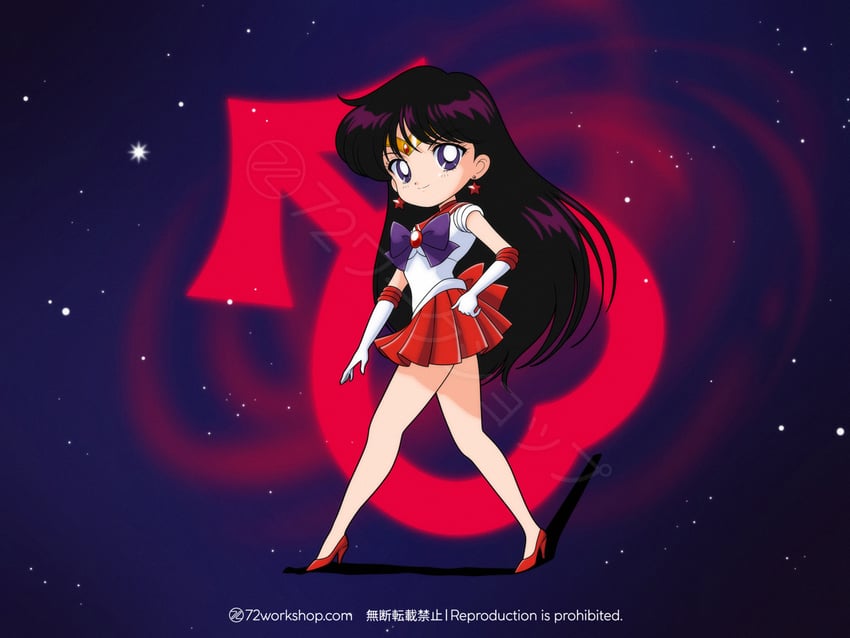 hino rei and sailor mars (bishoujo senshi sailor moon) drawn by 72workshop