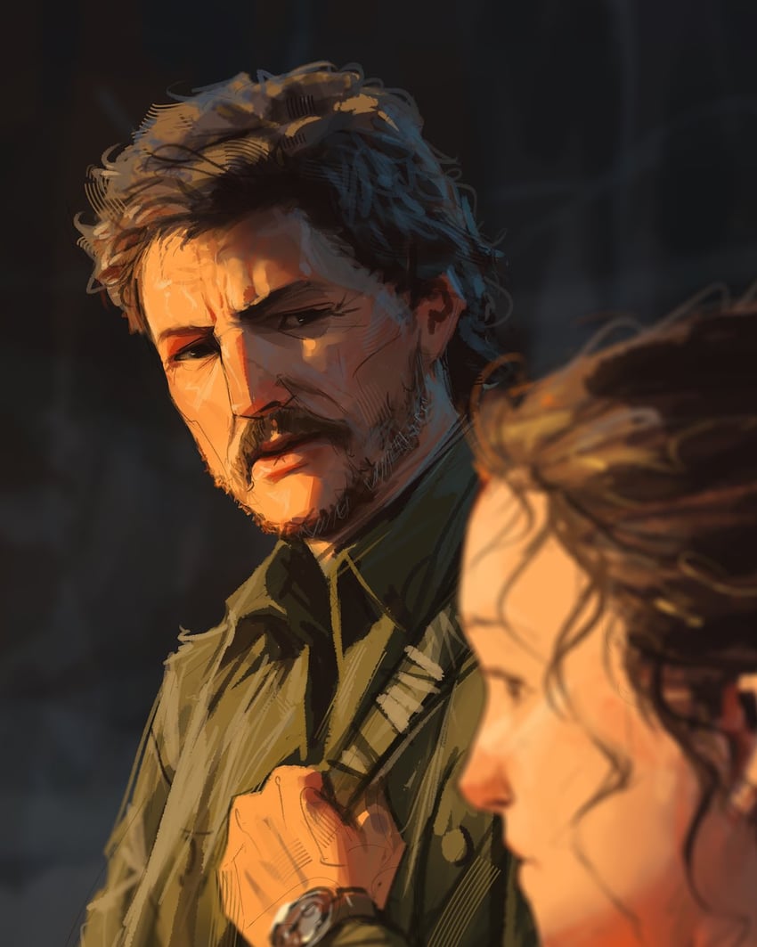 ellie and joel (the last of us) drawn by sam_yang