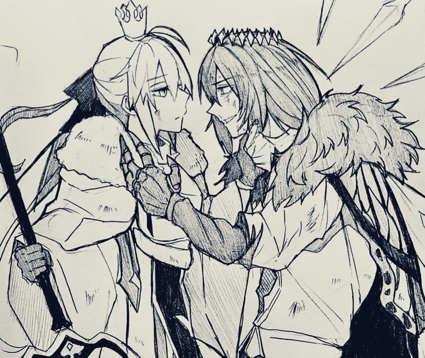 artoria pendragon, artoria caster, and oberon (fate and 1 more) drawn by kuriimu0203