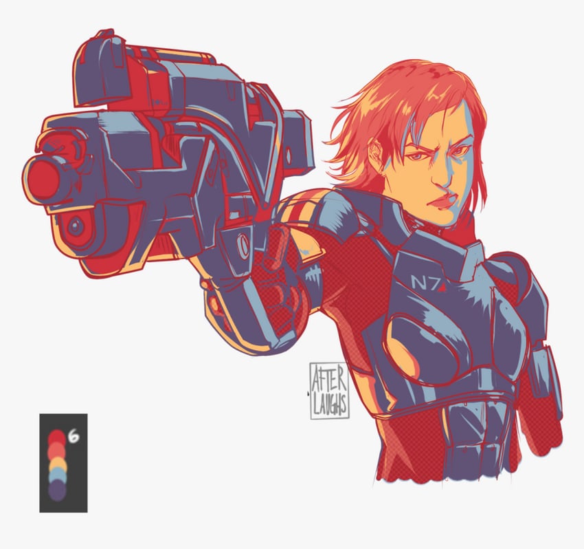 commander shepard (mass effect and 1 more) drawn by afterlaughs