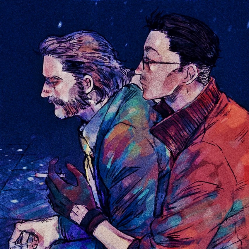 kim kitsuragi and harry du bois (disco elysium) drawn by mi_(scissortropical)
